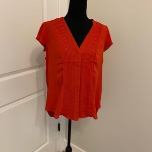 Women’s Short-Sleeve V-Neck Blouse Red Size 10 New